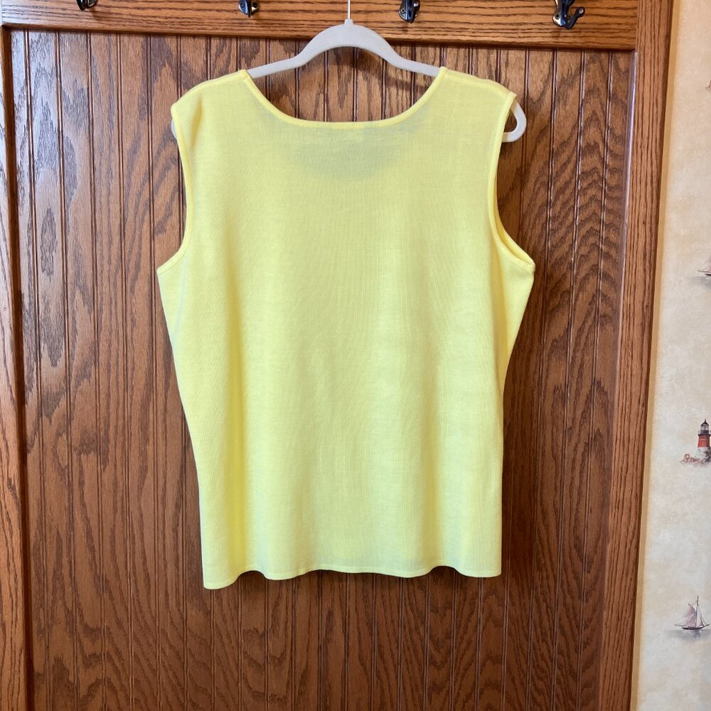 Ming Wang Light Yellow Knit Tank Top Extra Large XL - Picture 2 of 4
